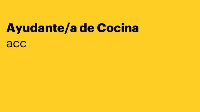 Ayudante/a de Cocina