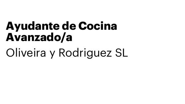Ayudante de Cocina Avanzado/a