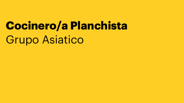 Cocinero/a Planchista