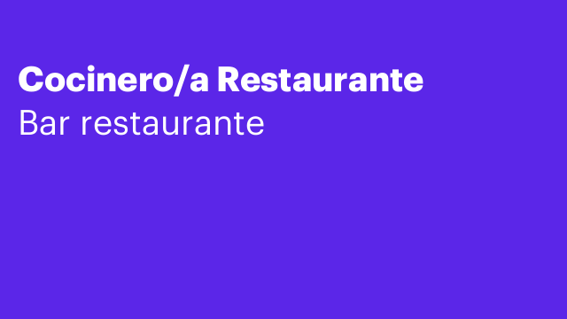 Cocinero/a Restaurante