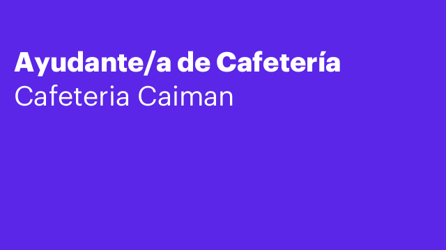 Ayudante/a de Cafetería