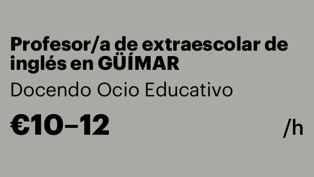 Profesor/a de extraescolar de inglés en GÜÍMAR