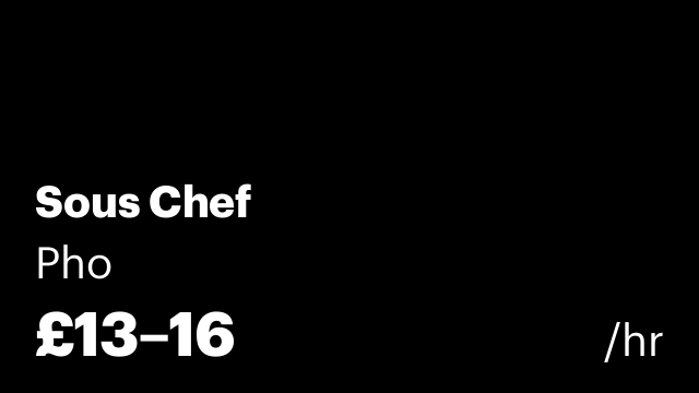 Sous Chef
