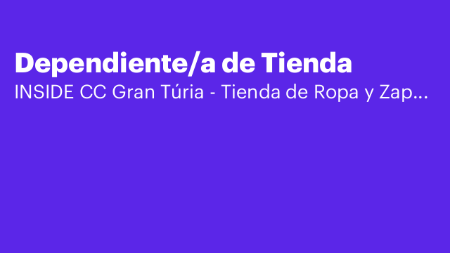 Dependiente/a de Tienda