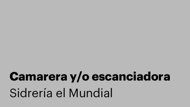 Camarera y/o escanciadora