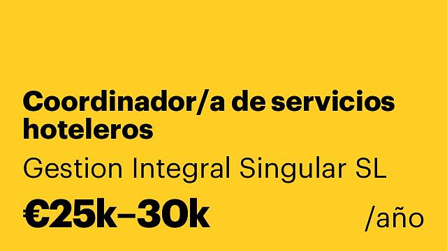 Coordinador/a de servicios hoteleros