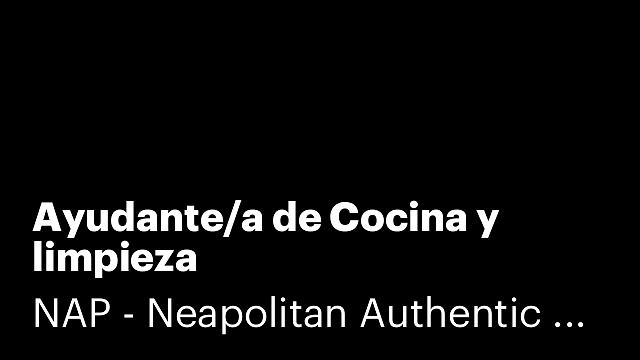 Ayudante/a de Cocina y limpieza