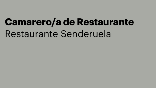 Camarero/a de Restaurante