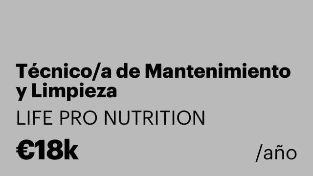 Técnico/a de Mantenimiento y Limpieza