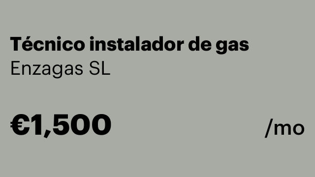 Técnico instalador de gas