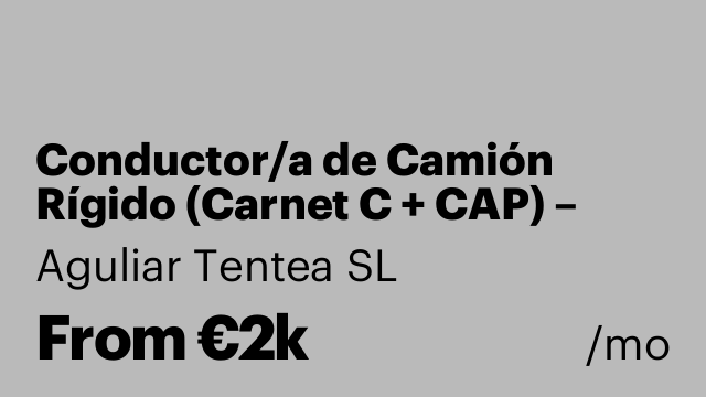 Conductor/a de Camión Rígido (Carnet C + CAP) – Comunidad de Madrid