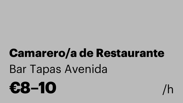 Camarero/a de Restaurante
