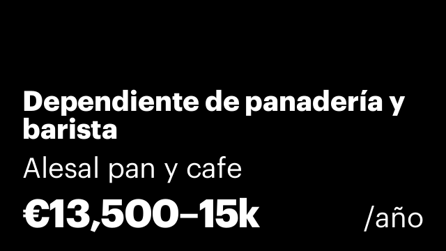 Dependiente de panadería y barista