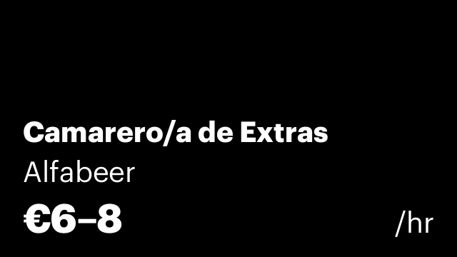 Camarero/a de Extras