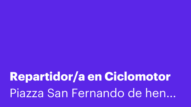 Repartidor/a en Ciclomotor