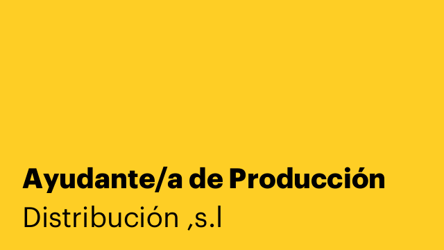 Ayudante/a de Producción