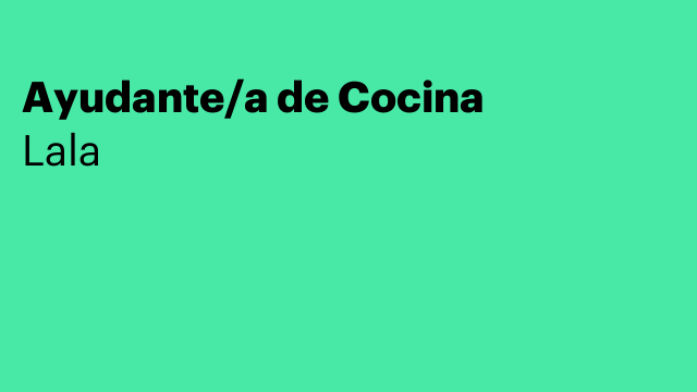 Ayudante/a de Cocina