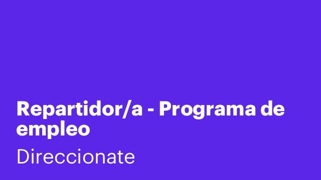 Repartidor/a - Programa de empleo