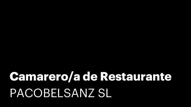 Camarero/a de Restaurante