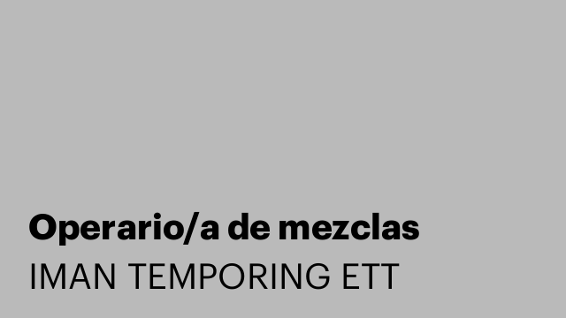 Operario/a de mezclas