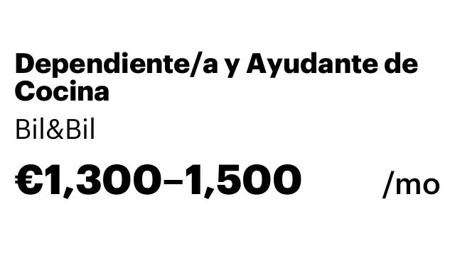 Dependiente/a y Ayudante de Cocina