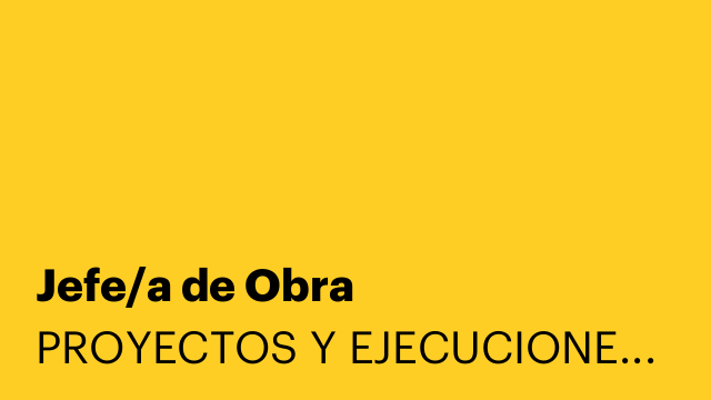 Jefe/a de Obra