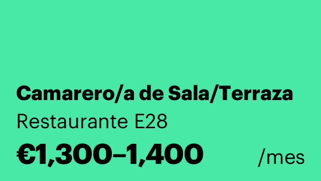 Camarero/a de Sala/Terraza