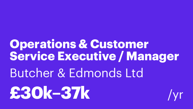 Operations & Customer Service Executive / Manager