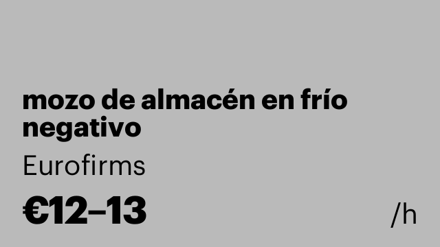 mozo de almacén en frío negativo