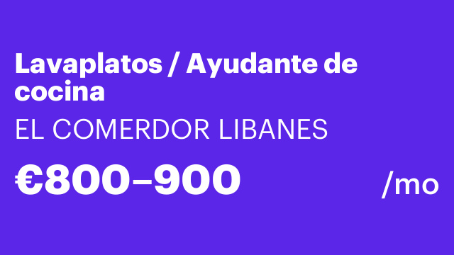 Lavaplatos / Ayudante de cocina