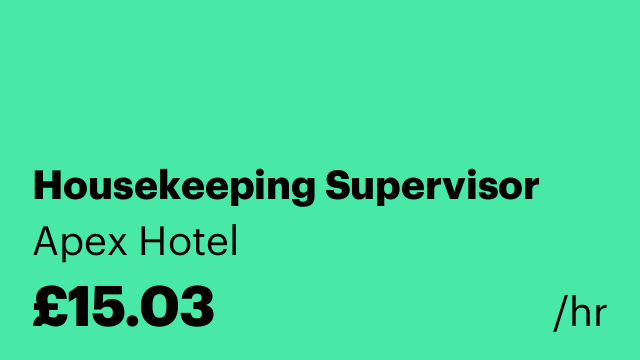 Housekeeping Supervisor