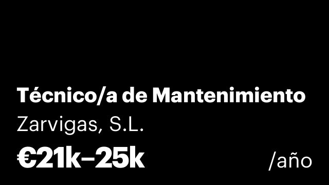 Técnico/a de Mantenimiento