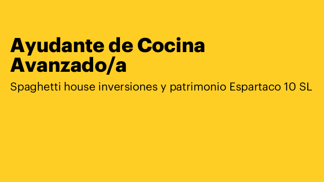 Ayudante de Cocina Avanzado/a