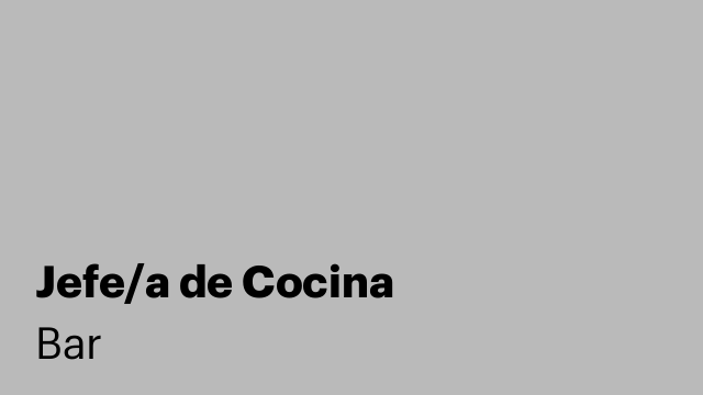 Jefe/a de Cocina