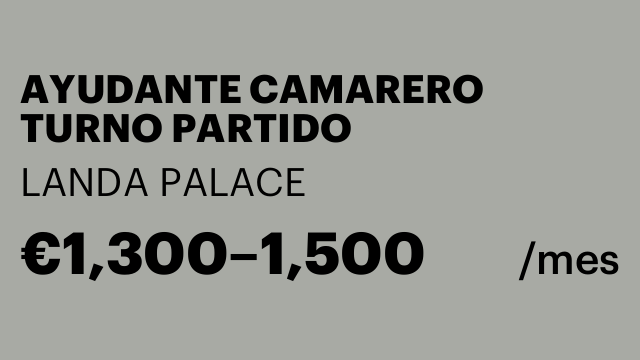 AYUDANTE CAMARERO TURNO PARTIDO
