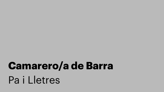 Camarero/a de Barra
