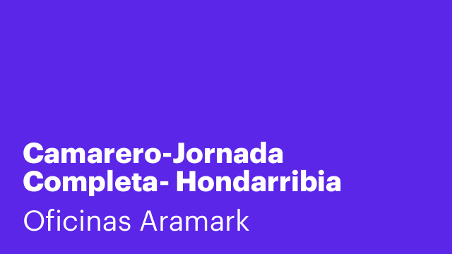 Camarero-Jornada Completa- Hondarribia