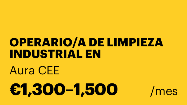 OPERARIO/A DE LIMPIEZA INDUSTRIAL EN VILLAJOYOSA