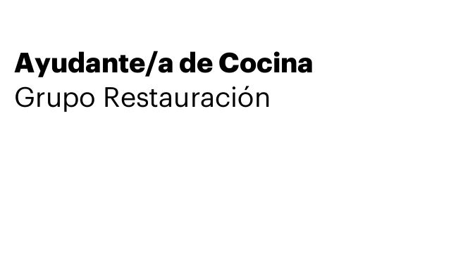 Ayudante/a de Cocina