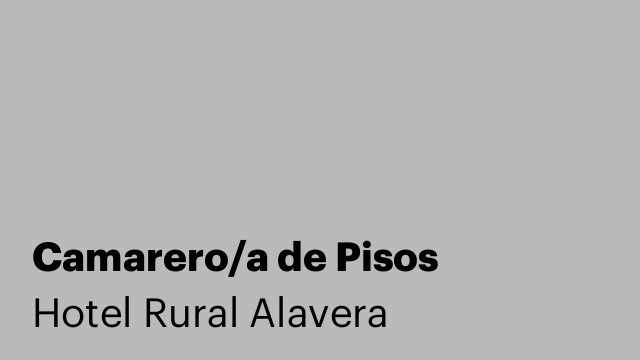 Camarero/a de Pisos