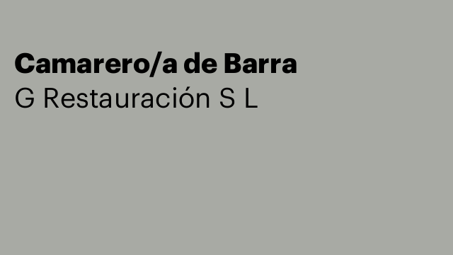 Camarero/a de Barra