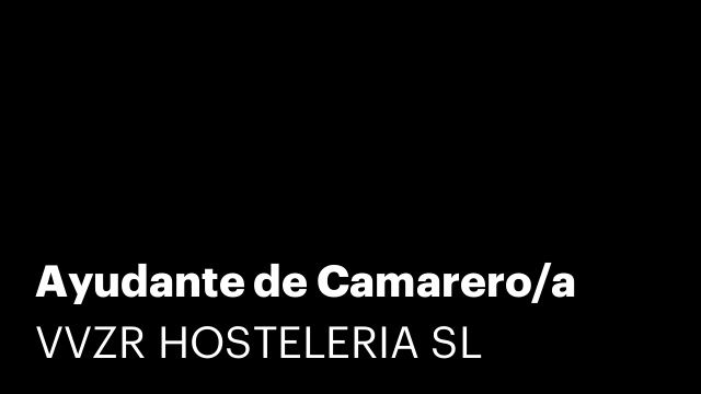 Ayudante de Camarero/a