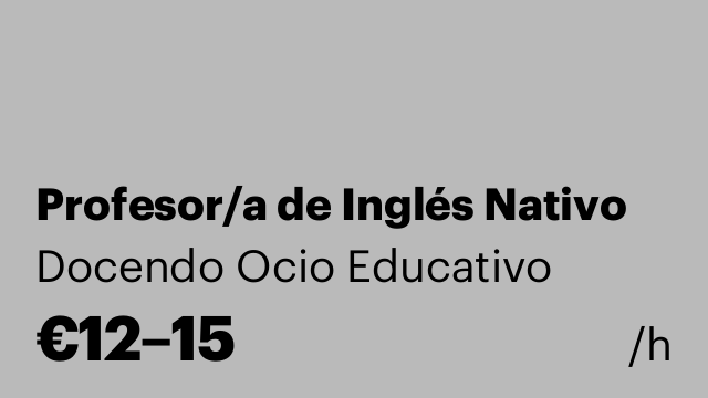Profesor/a de Inglés Nativo