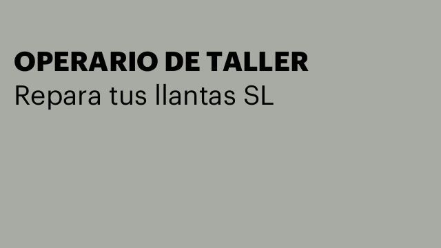 OPERARIO DE TALLER