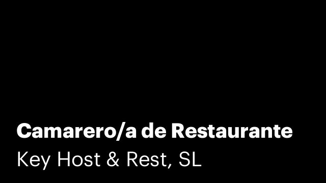 Camarero/a de Restaurante