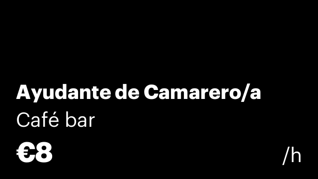 Ayudante de Camarero/a