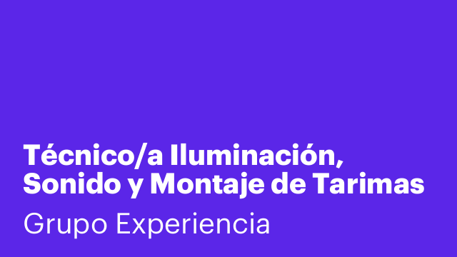 Técnico/a Iluminación, Sonido y Montaje de Tarimas