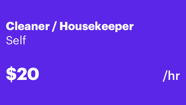 Cleaner / Housekeeper