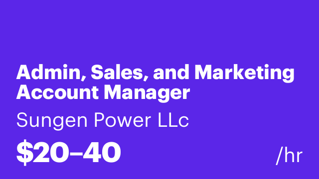 Admin, Sales, and Marketing Account Manager
