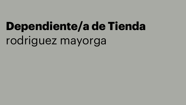 Dependiente/a de Tienda